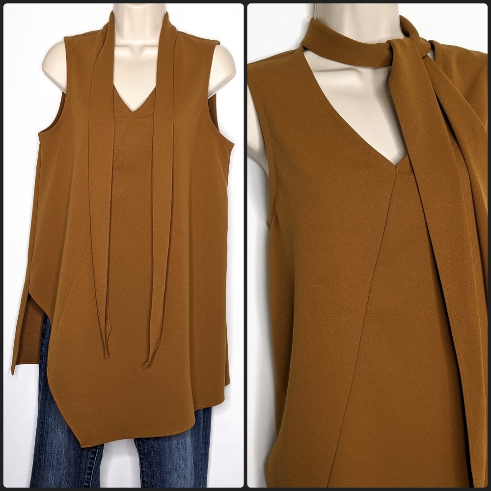Alfani sleeveless tunic w built-in scarf/tie, sz M